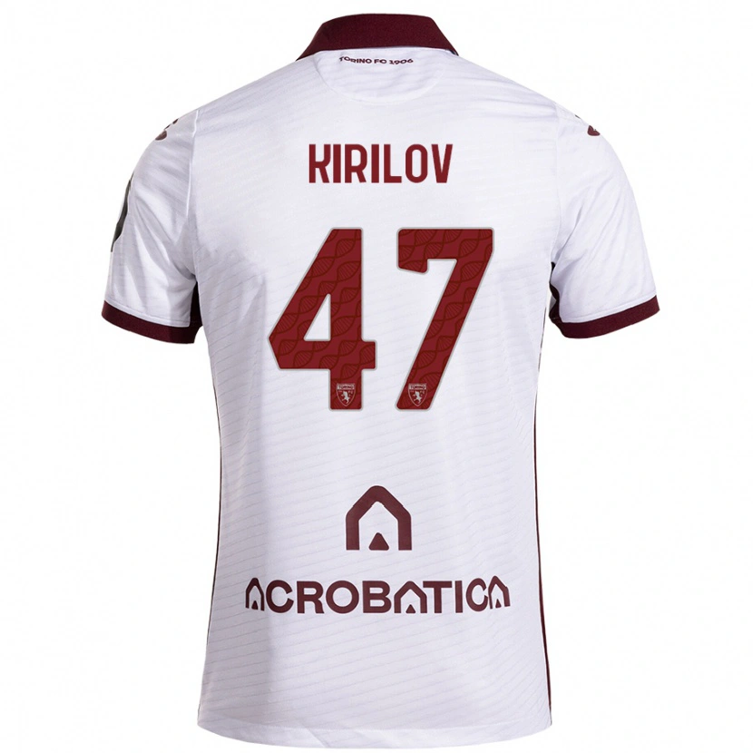 Danxen Damen Martin Kirilov #47 Weiß Kastanienbraun Auswärtstrikot Trikot 2024/25 T-Shirt