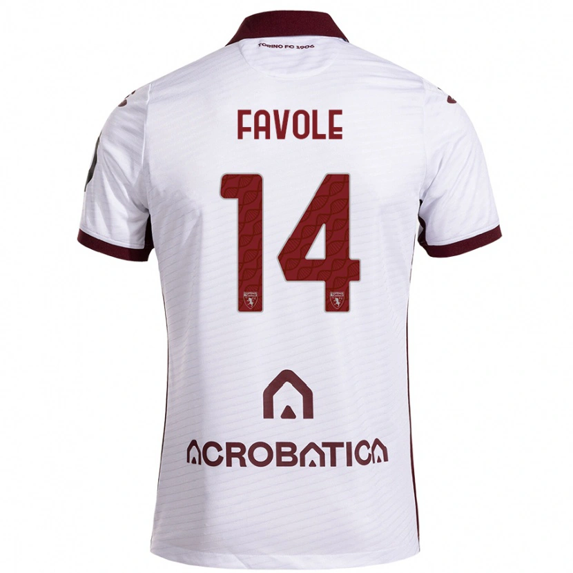 Danxen Damen Annalisa Favole #14 Weiß Kastanienbraun Auswärtstrikot Trikot 2024/25 T-Shirt