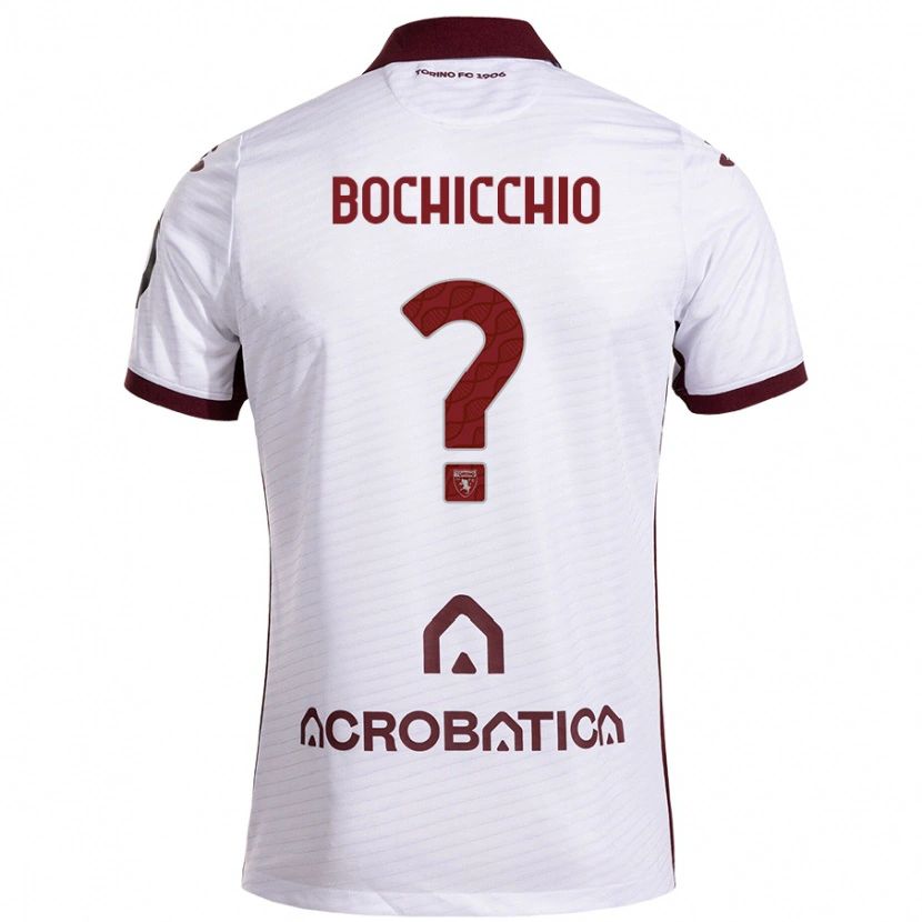 Danxen Damen Francesco Bochicchio #0 Weiß Kastanienbraun Auswärtstrikot Trikot 2024/25 T-Shirt