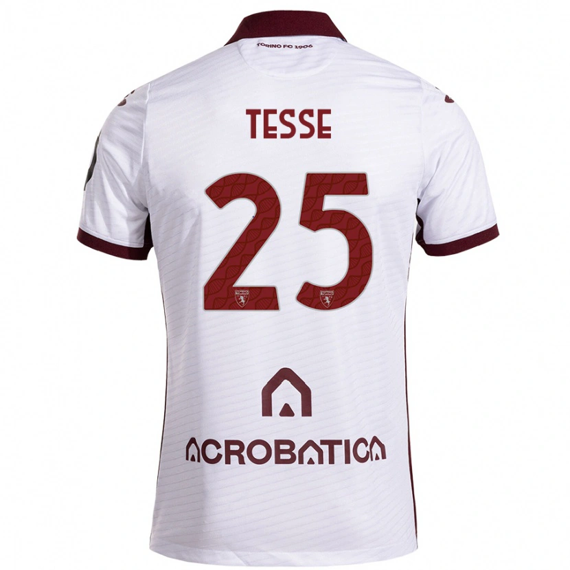 Danxen Damen Manuela Tesse #25 Weiß Kastanienbraun Auswärtstrikot Trikot 2024/25 T-Shirt