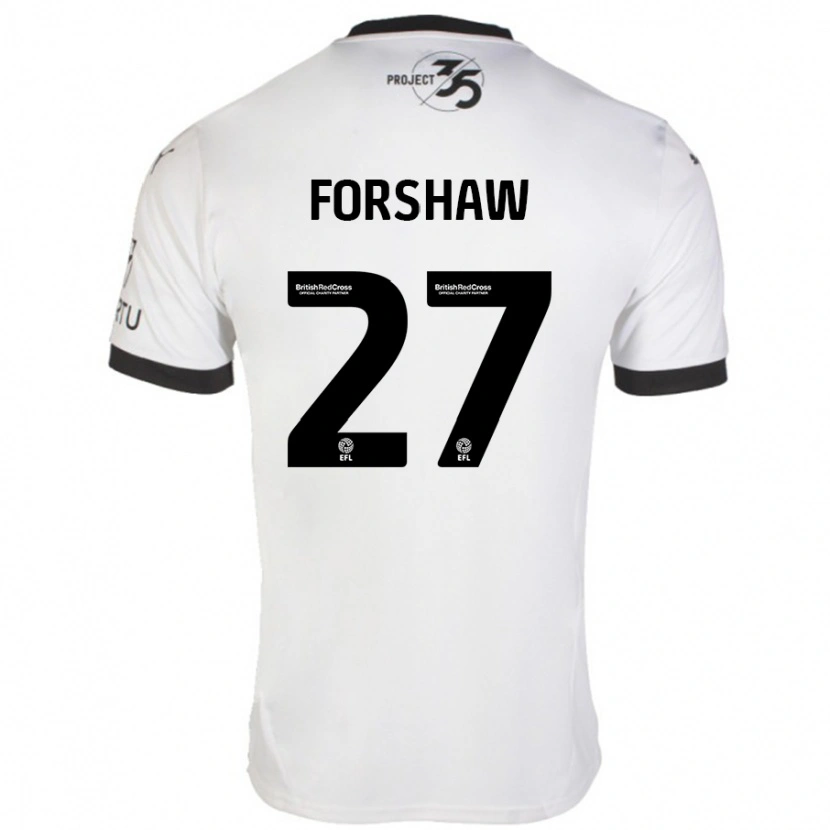 Danxen Damen Adam Forshaw #27 Weiß Schwarz Auswärtstrikot Trikot 2024/25 T-Shirt