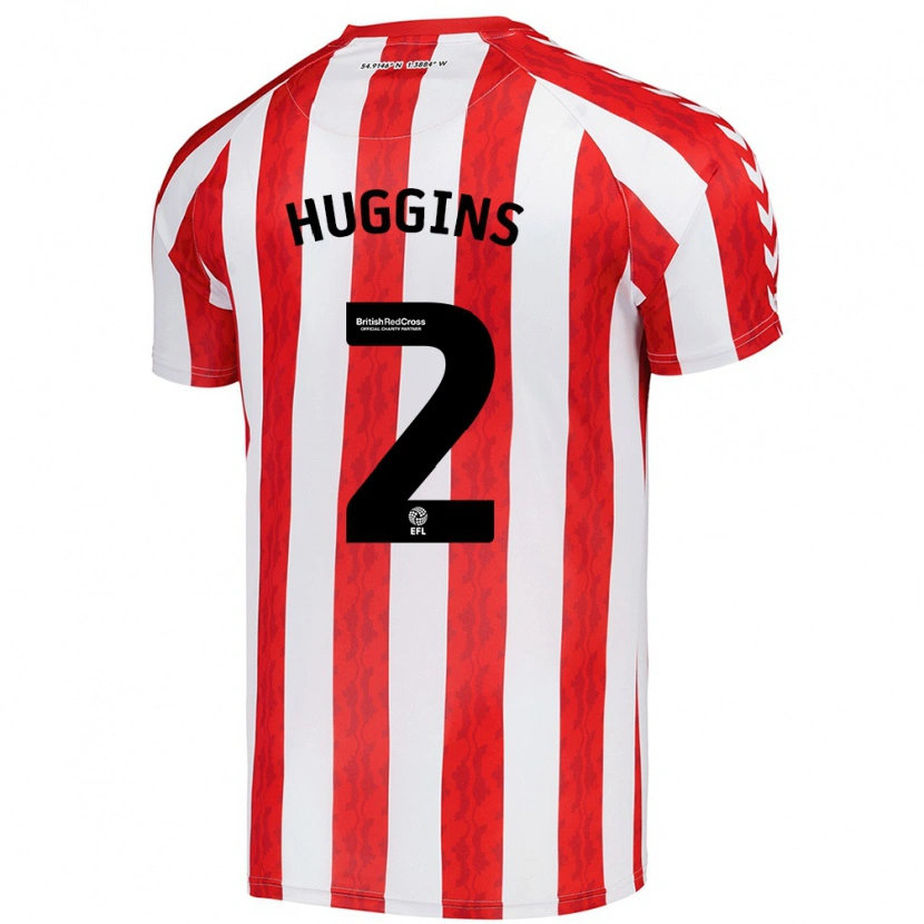 Danxen Kinder Niall Huggins #2 Rot Weiß Heimtrikot Trikot 2024/25 T-Shirt