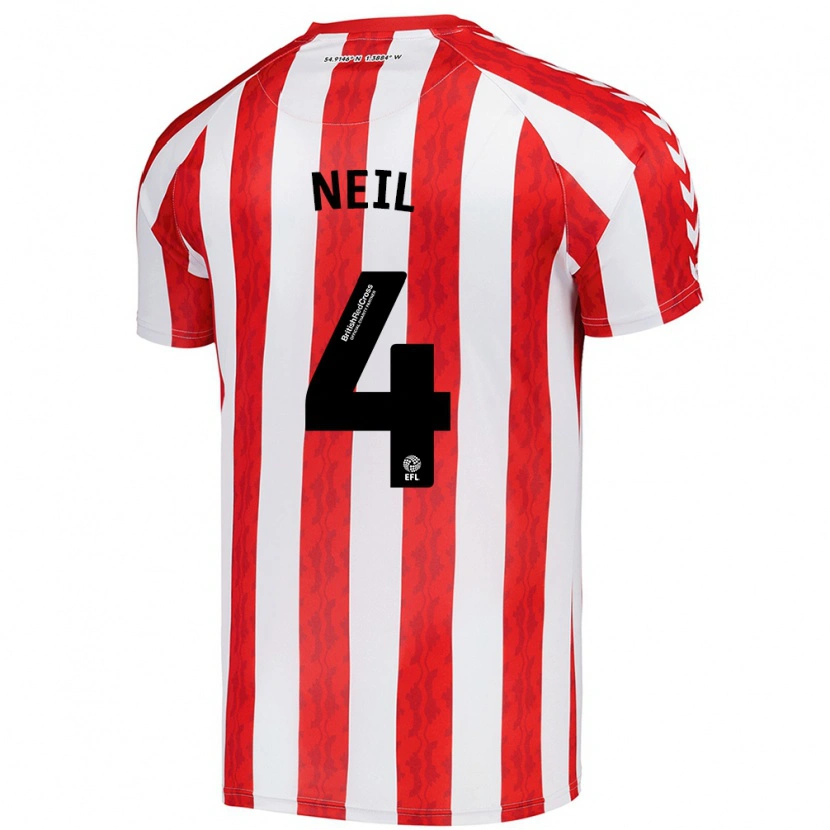 Danxen Kinder Dan Neil #4 Rot Weiß Heimtrikot Trikot 2024/25 T-Shirt