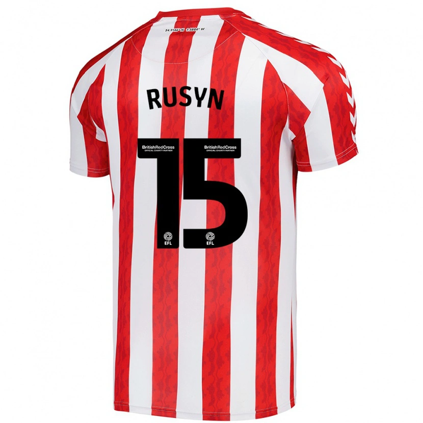Danxen Kinder Nazariy Rusyn #15 Rot Weiß Heimtrikot Trikot 2024/25 T-Shirt