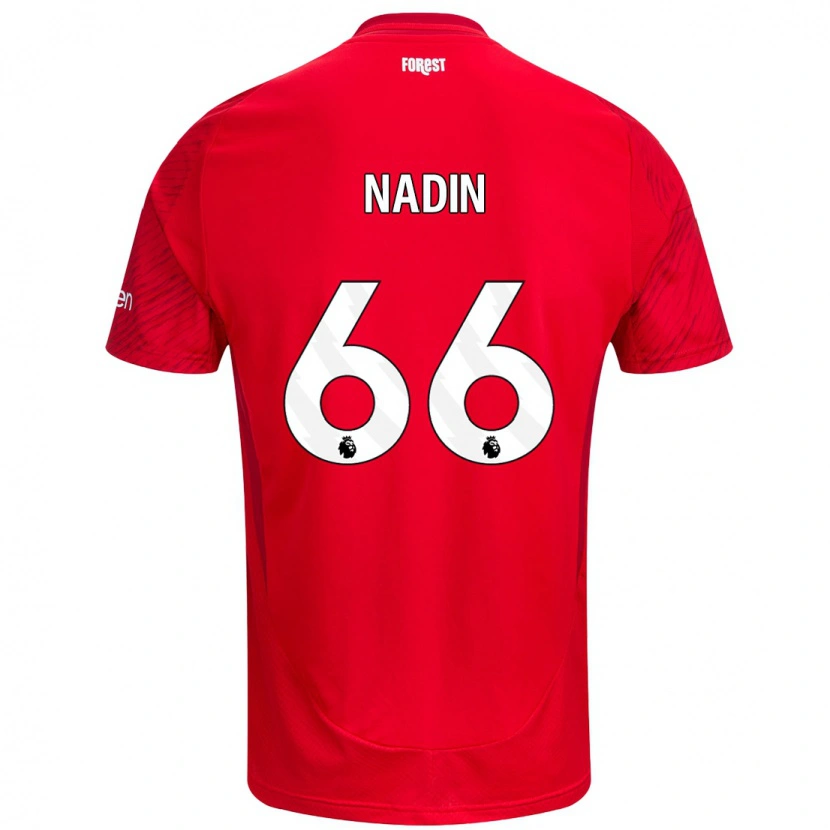 Danxen Kinder Jack Nadin #66 Rot Weiß Heimtrikot Trikot 2024/25 T-Shirt