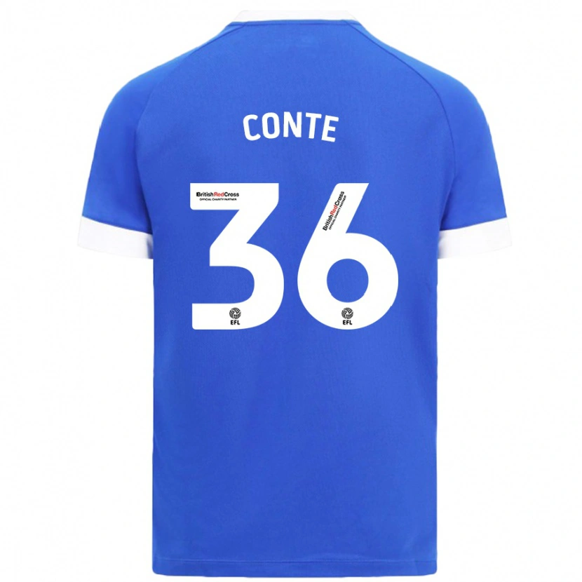 Danxen Kinder Raheem Conte #36 Himmelblau Heimtrikot Trikot 2024/25 T-Shirt