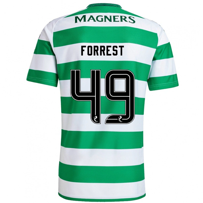 Danxen Kinder James Forrest #49 Grün Weiß Heimtrikot Trikot 2024/25 T-Shirt