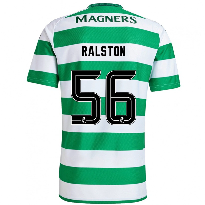 Danxen Kinder Anthony Ralston #56 Grün Weiß Heimtrikot Trikot 2024/25 T-Shirt