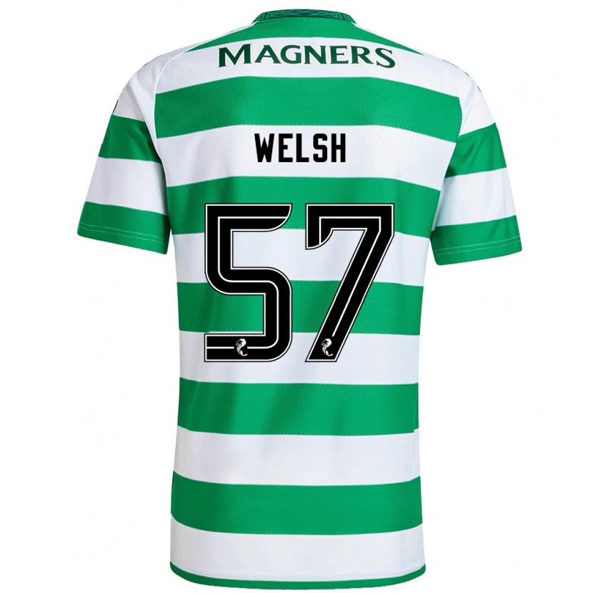 Danxen Kinder Stephen Welsh #57 Grün Weiß Heimtrikot Trikot 2024/25 T-Shirt