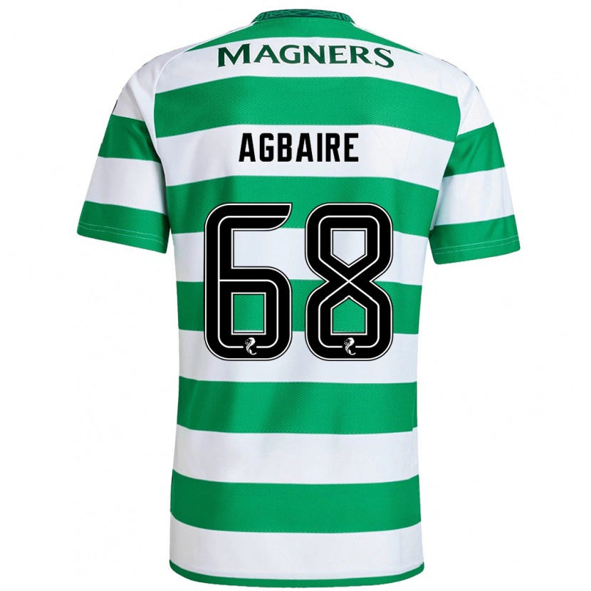 Danxen Kinder Lenny Agbaire #68 Grün Weiß Heimtrikot Trikot 2024/25 T-Shirt