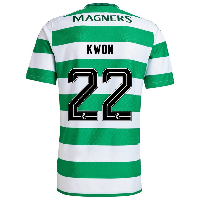 Danxen Kinder Hyeok-Kyu Kwon #22 Grün Weiß Heimtrikot Trikot 2024/25 T-Shirt