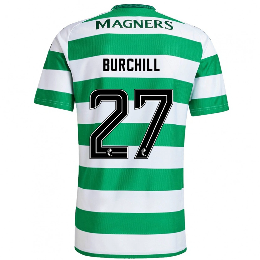 Danxen Kinder Tiree Burchill #27 Grün Weiß Heimtrikot Trikot 2024/25 T-Shirt