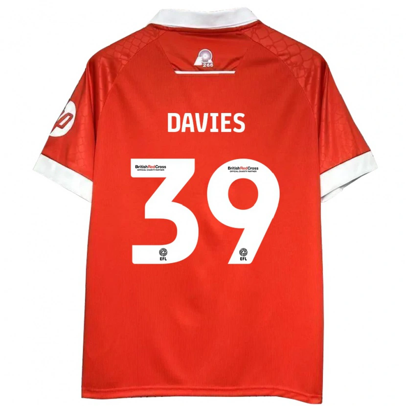Danxen Kinder Daniel Davies #39 Rot Weiß Heimtrikot Trikot 2024/25 T-Shirt