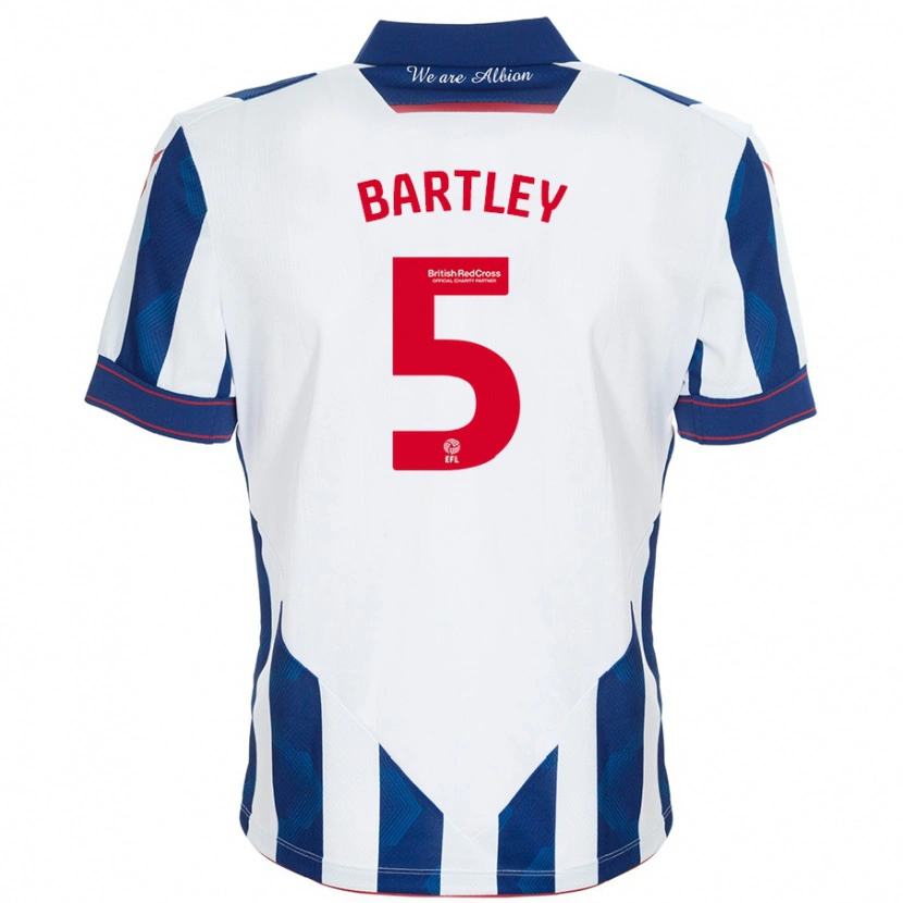 Danxen Kinder Kyle Bartley #5 Weiß Dunkelblau Heimtrikot Trikot 2024/25 T-Shirt
