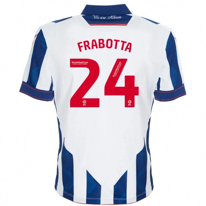 Danxen Kinder Gianluca Frabotta #24 Weiß Dunkelblau Heimtrikot Trikot 2024/25 T-Shirt