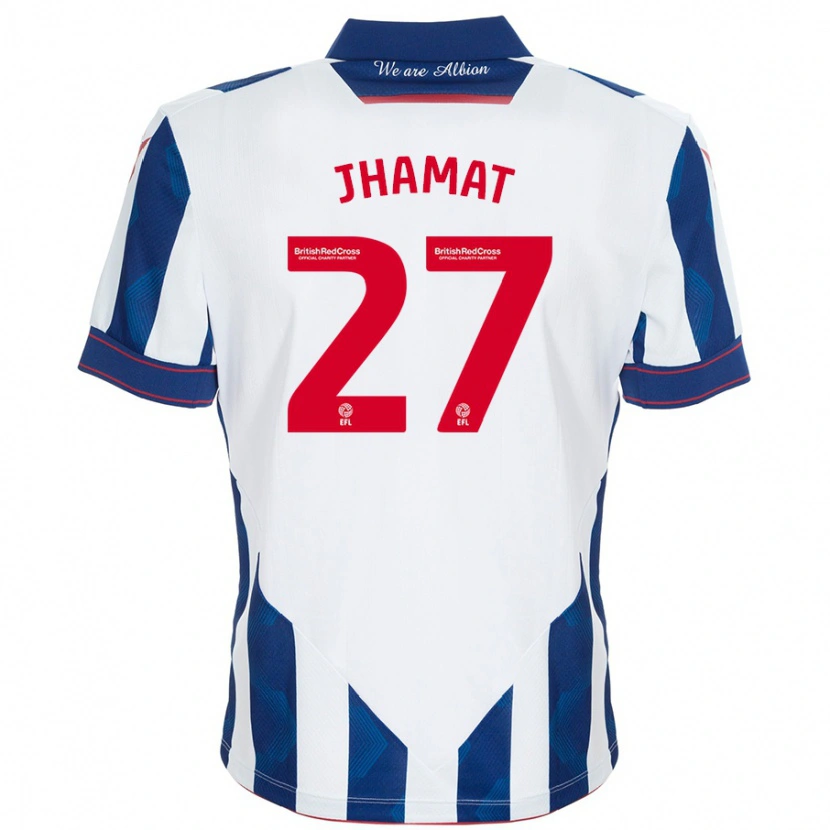 Danxen Kinder Simran Jhamat #27 Weiß Dunkelblau Heimtrikot Trikot 2024/25 T-Shirt