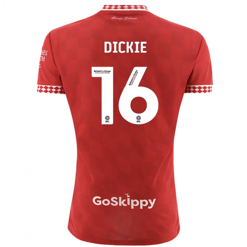 Danxen Kinder Rob Dickie #16 Rot Heimtrikot Trikot 2024/25 T-Shirt