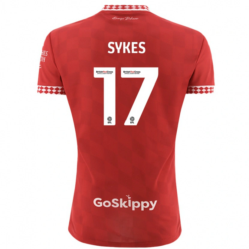 Danxen Kinder Mark Sykes #17 Rot Heimtrikot Trikot 2024/25 T-Shirt