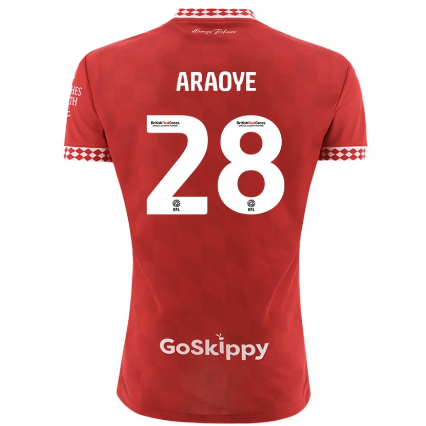 Danxen Kinder Raphael Araoye #28 Rot Heimtrikot Trikot 2024/25 T-Shirt