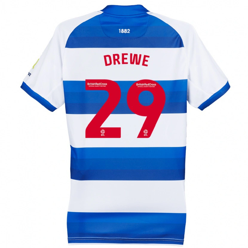 Danxen Kinder Aaron Drewe #29 Weiß Blau Heimtrikot Trikot 2024/25 T-Shirt
