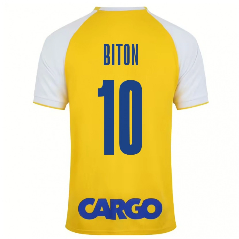 Danxen Kinder Dan Biton #10 Gelb Weiß Heimtrikot Trikot 2024/25 T-Shirt