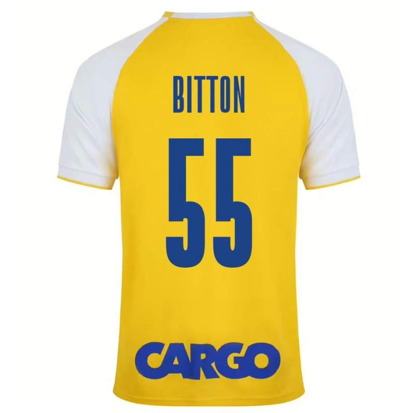 Danxen Kinder Nir Bitton #55 Gelb Weiß Heimtrikot Trikot 2024/25 T-Shirt