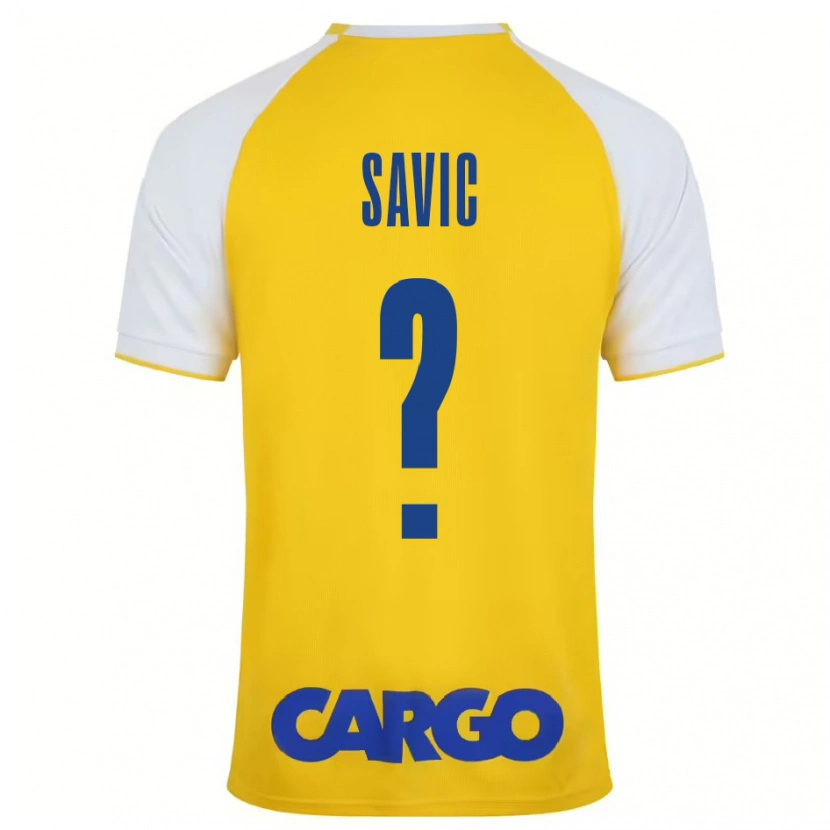Danxen Kinder Rom Savic #0 Gelb Weiß Heimtrikot Trikot 2024/25 T-Shirt