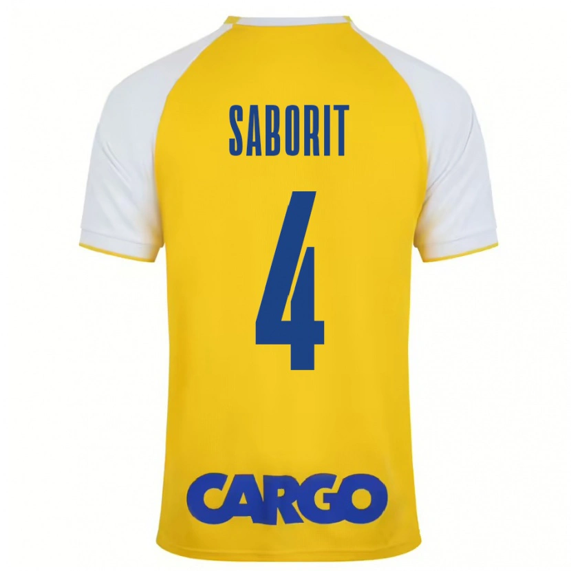 Danxen Kinder Enric Saborit #4 Gelb Weiß Heimtrikot Trikot 2024/25 T-Shirt