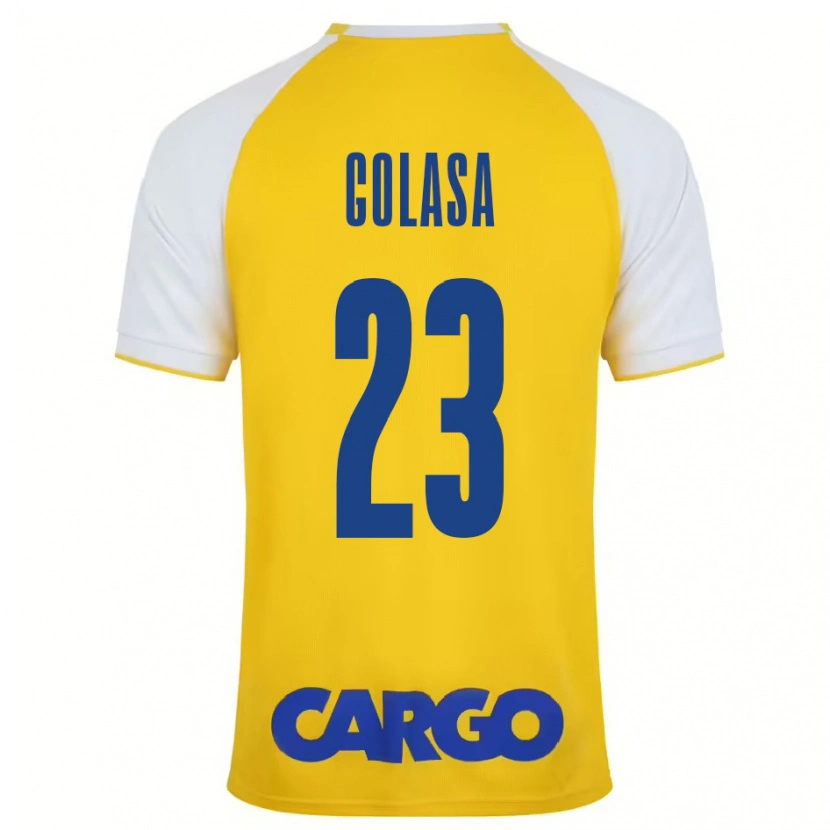 Danxen Kinder Eyal Golasa #23 Gelb Weiß Heimtrikot Trikot 2024/25 T-Shirt