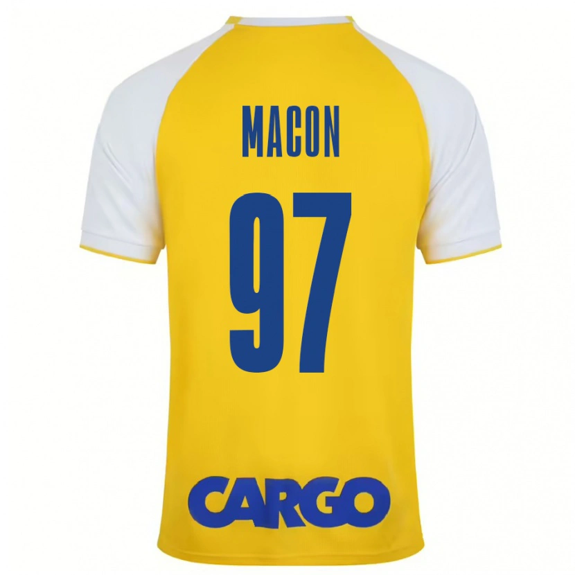Danxen Kinder Yvann Maçon #97 Gelb Weiß Heimtrikot Trikot 2024/25 T-Shirt