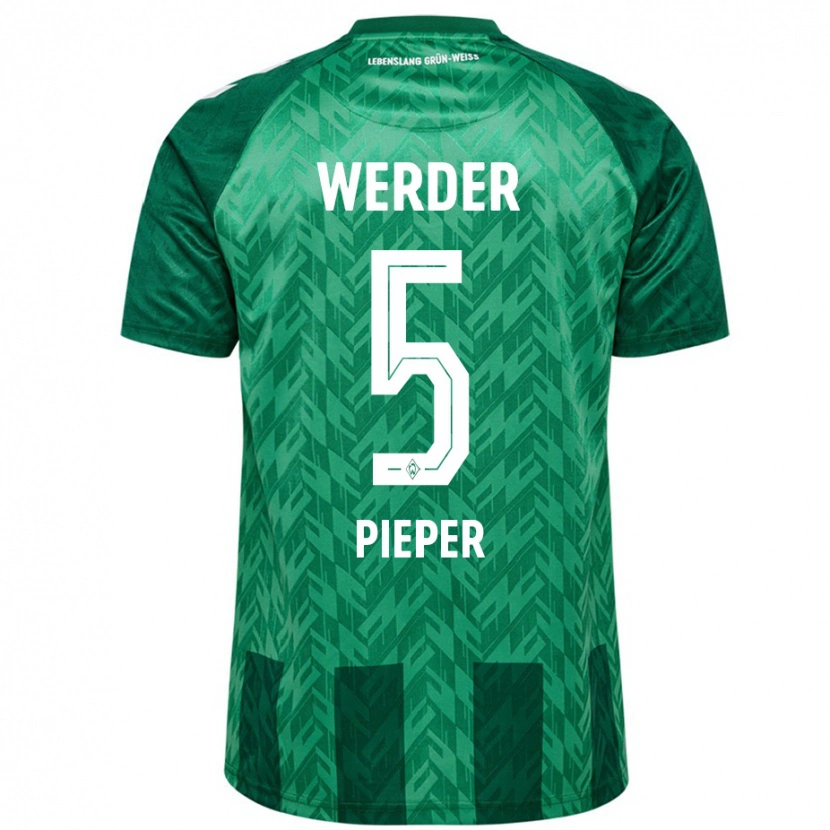 Danxen Kinder Amos Pieper #5 Grün Heimtrikot Trikot 2024/25 T-Shirt