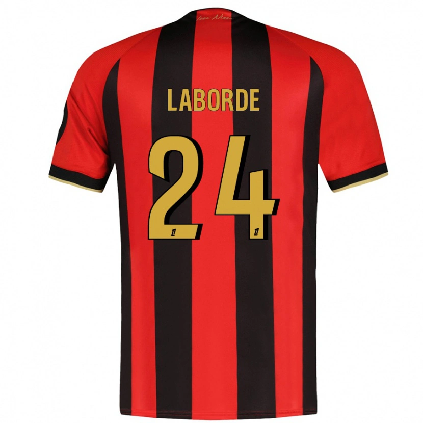 Danxen Kinder Gaëtan Laborde #24 Rot Schwarz Heimtrikot Trikot 2024/25 T-Shirt