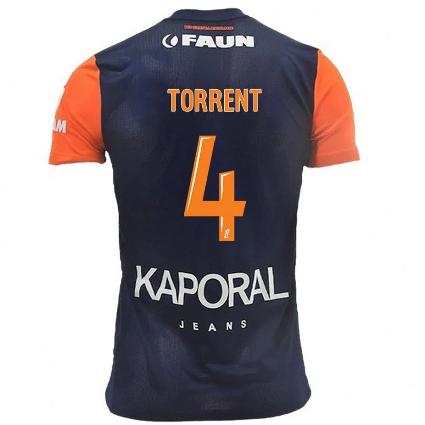 Danxen Kinder Marion Torrent #4 Marineblau Orange Heimtrikot Trikot 2024/25 T-Shirt