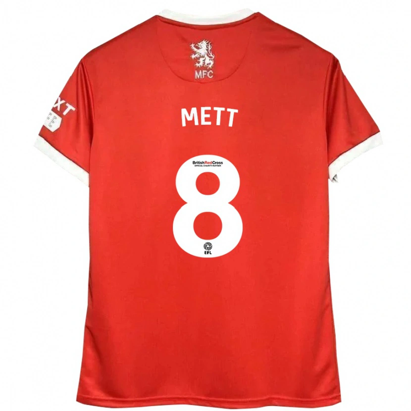 Danxen Kinder Jessica Mett #8 Rot Weiß Heimtrikot Trikot 2024/25 T-Shirt