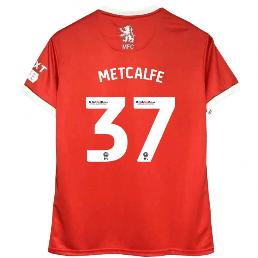 Danxen Kinder Max Metcalfe #37 Rot Weiß Heimtrikot Trikot 2024/25 T-Shirt