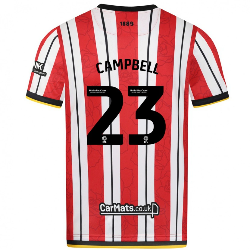 Danxen Kinder Tyrese Campbell #23 Rot Weiße Streifen Heimtrikot Trikot 2024/25 T-Shirt
