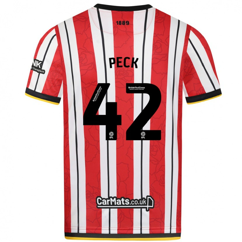 Danxen Kinder Sydie Peck #42 Rot Weiße Streifen Heimtrikot Trikot 2024/25 T-Shirt