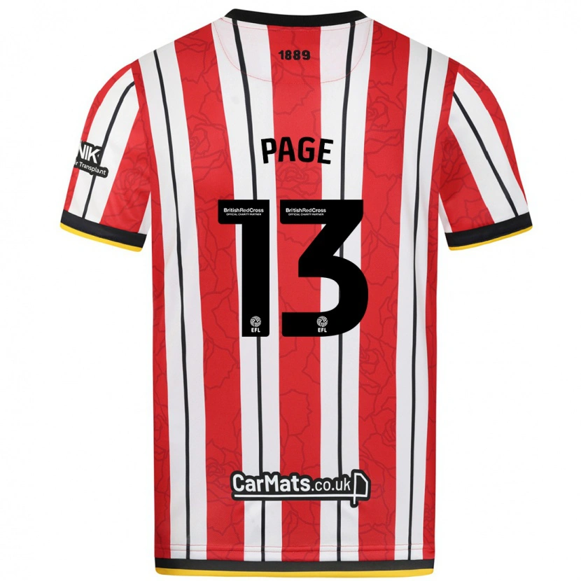 Danxen Kinder Olivia Page #13 Rot Weiße Streifen Heimtrikot Trikot 2024/25 T-Shirt