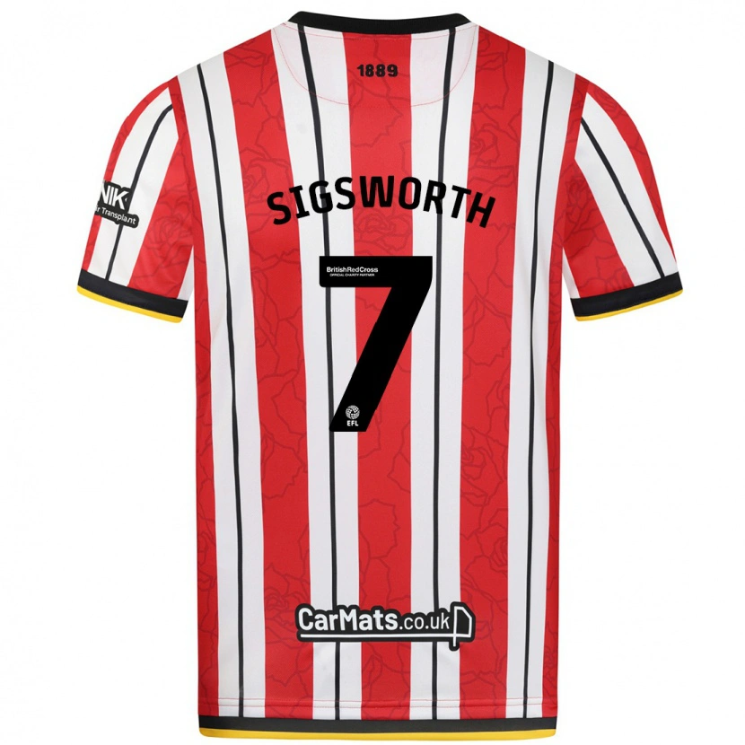 Danxen Kinder Jess Sigsworth #7 Rot Weiße Streifen Heimtrikot Trikot 2024/25 T-Shirt