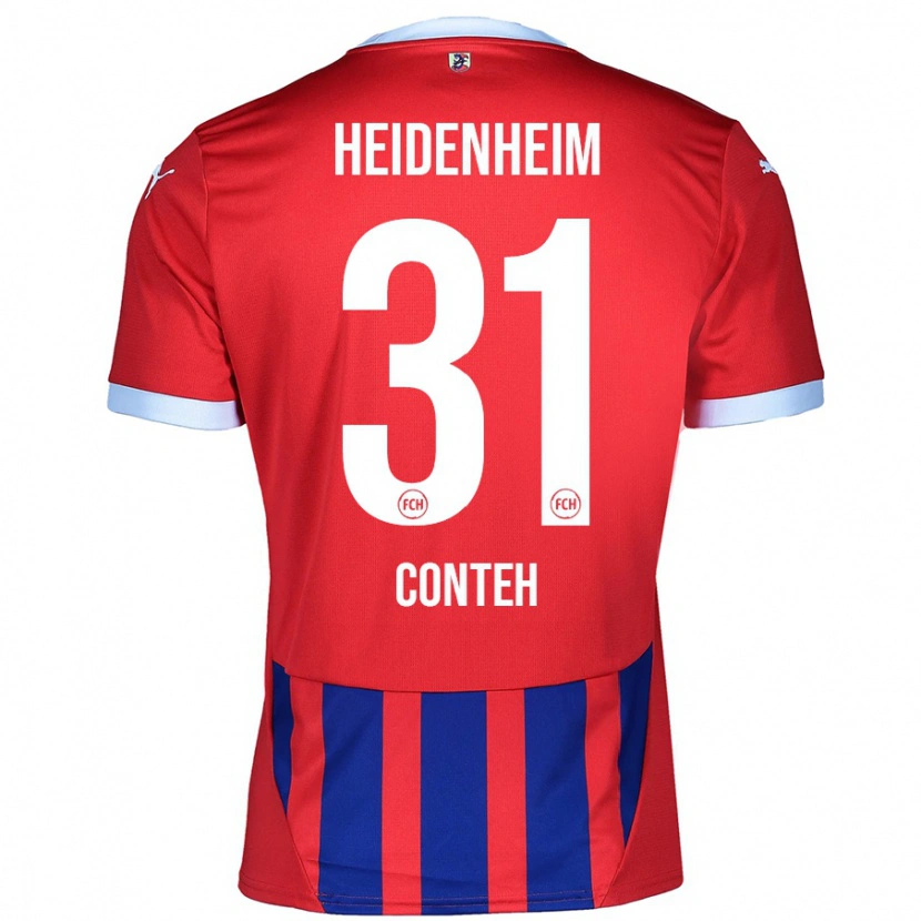 Danxen Kinder Sirlord Conteh #31 Rot Blau Heimtrikot Trikot 2024/25 T-Shirt