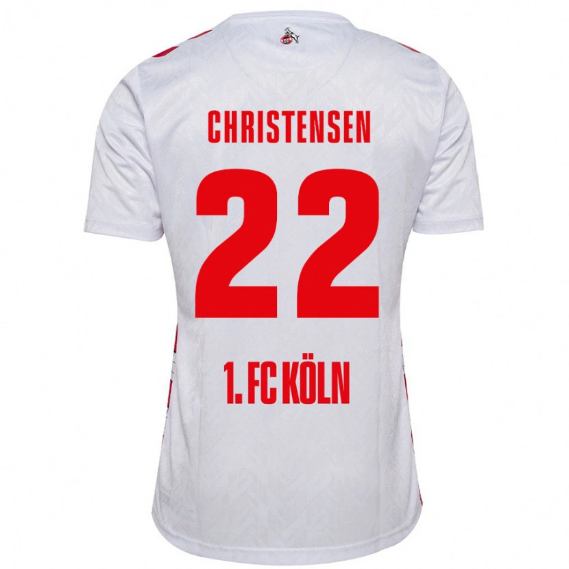 Danxen Kinder Jacob Christensen #22 Weiß Rot Heimtrikot Trikot 2024/25 T-Shirt