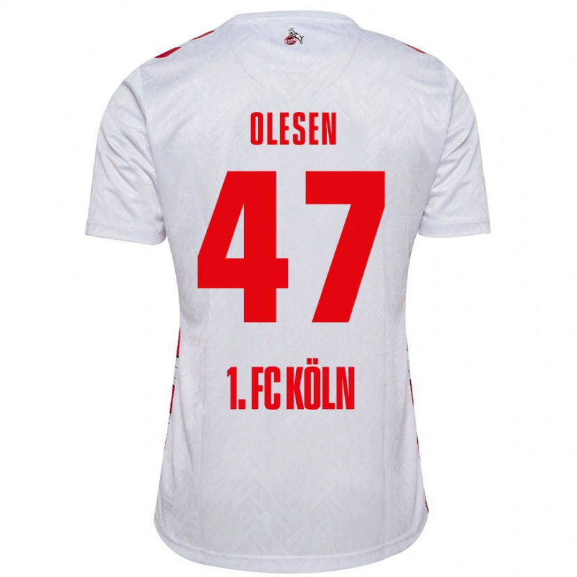 Danxen Kinder Mathias Olesen #47 Weiß Rot Heimtrikot Trikot 2024/25 T-Shirt
