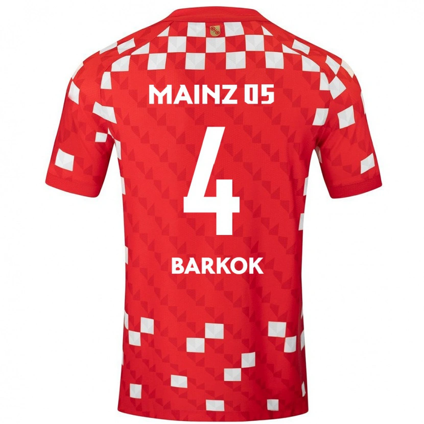 Danxen Kinder Aymen Barkok #4 Weiß Rot Heimtrikot Trikot 2024/25 T-Shirt