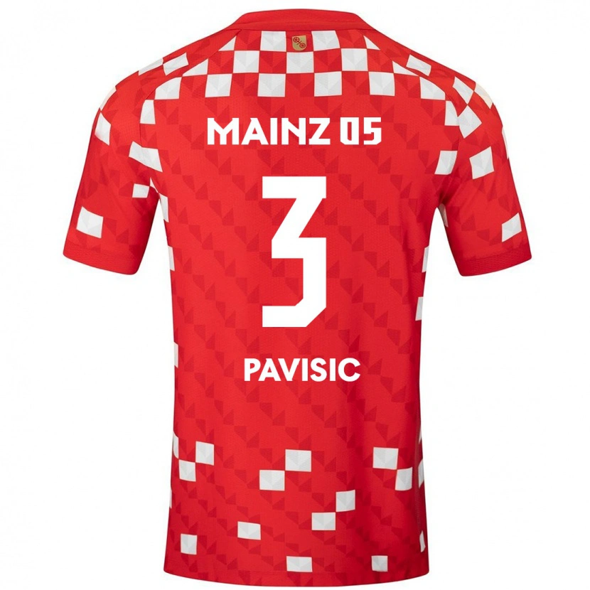 Danxen Kinder Stjepan Pavisic #3 Weiß Rot Heimtrikot Trikot 2024/25 T-Shirt