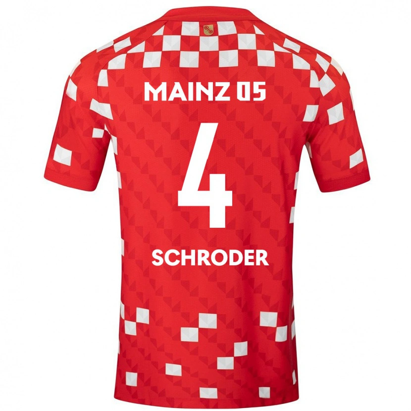 Danxen Kinder Lara Schröder #4 Weiß Rot Heimtrikot Trikot 2024/25 T-Shirt