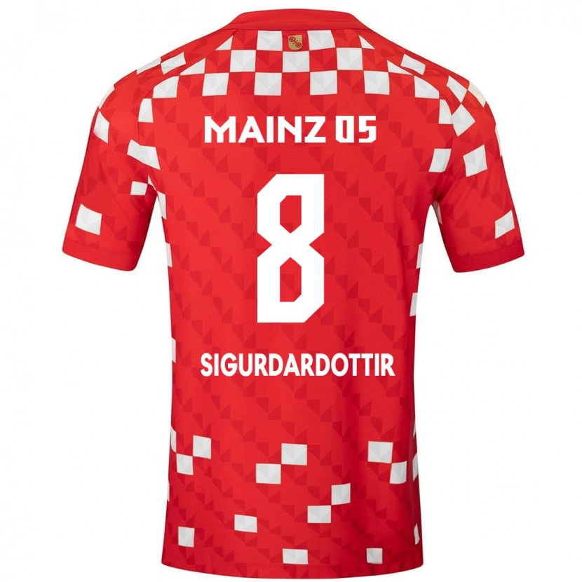 Danxen Kinder Heiðrún Sigurðardóttir #8 Weiß Rot Heimtrikot Trikot 2024/25 T-Shirt