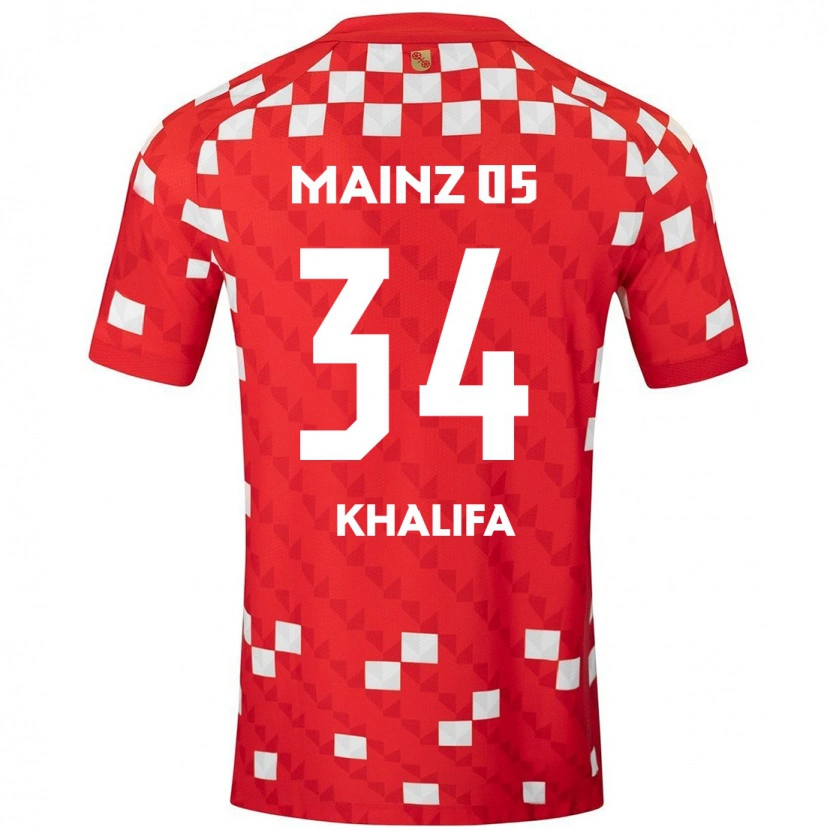 Danxen Kinder Sarah Khalifa #34 Weiß Rot Heimtrikot Trikot 2024/25 T-Shirt