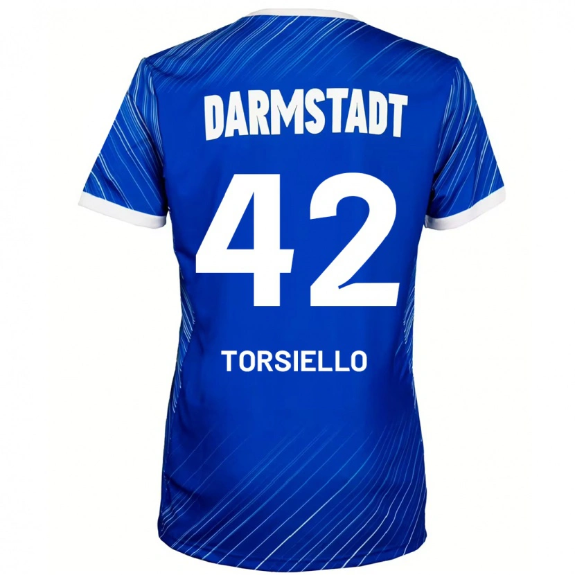 Danxen Kinder Fabio Torsiello #42 Blau Weiß Heimtrikot Trikot 2024/25 T-Shirt
