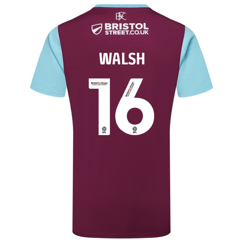 Danxen Kinder Lucy Walsh #16 Burgunderrot Himmelblau Heimtrikot Trikot 2024/25 T-Shirt