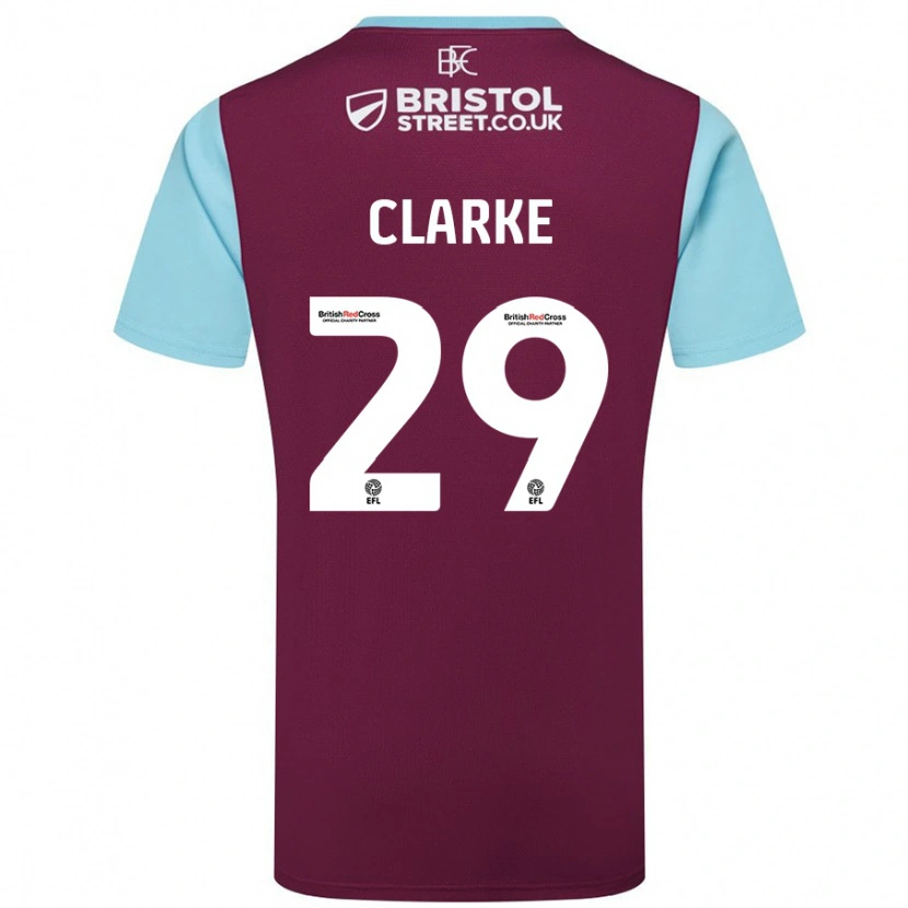 Danxen Kinder Abby Clarke #29 Burgunderrot Himmelblau Heimtrikot Trikot 2024/25 T-Shirt